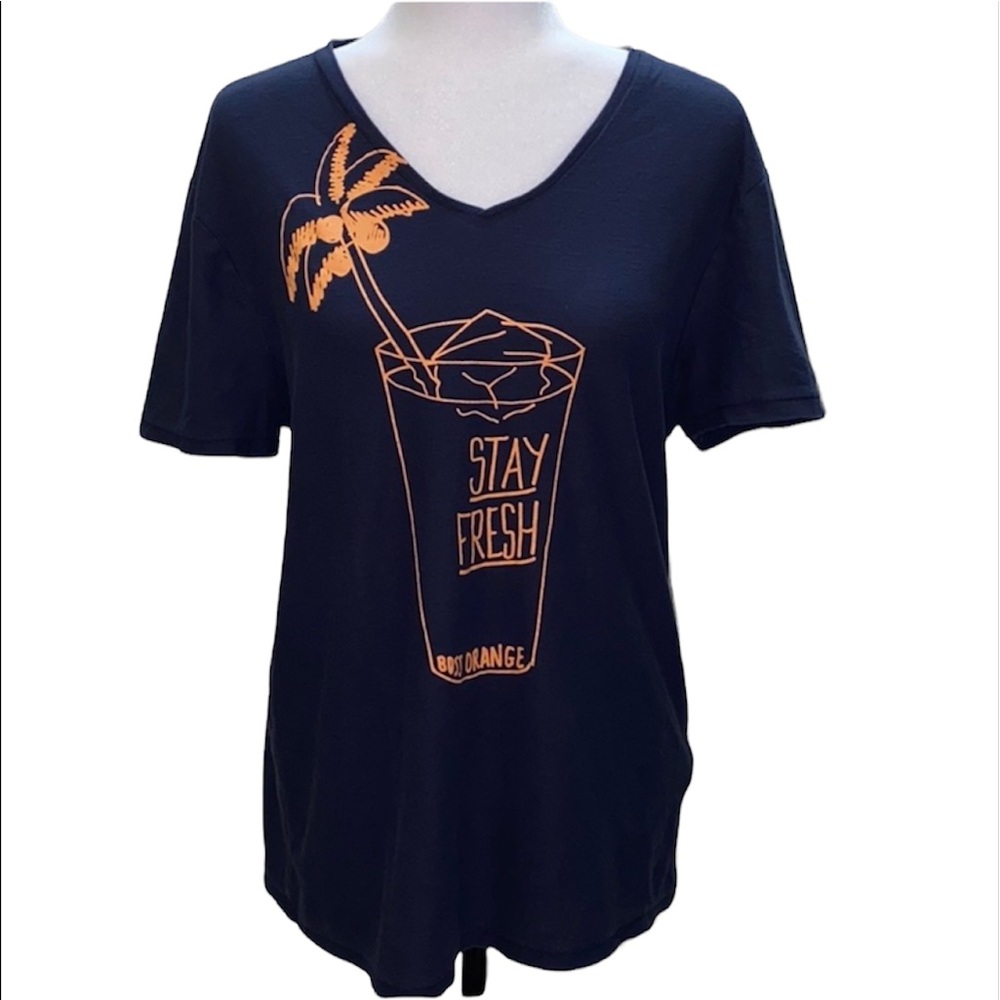 Auth Hugo Boss orange label jersey t-shirt V neck